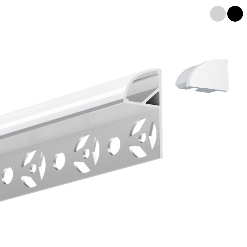 LED Outside Corner Tile Trim Profile For 10mm Strip Lights